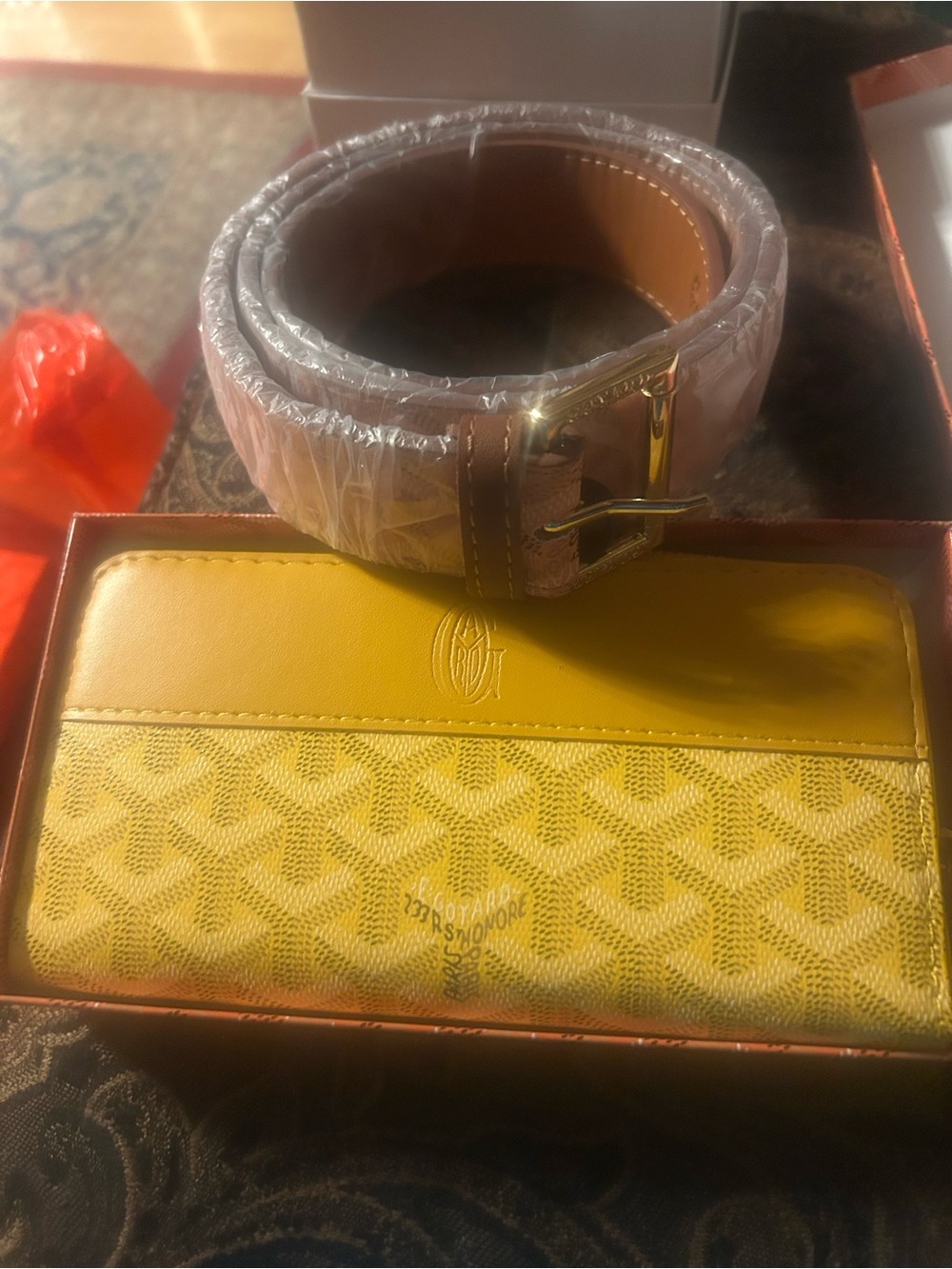 Source Unknown Yellow Patterned Women's Wallet